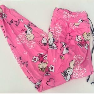 Peanuts Pink Cartoon Pajama Bottoms size 12-14